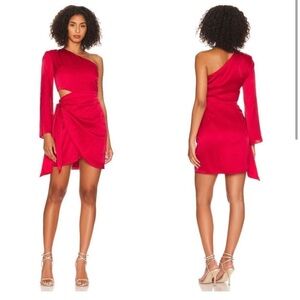 Amanda Uprichard Vibrant Red One-Shoulder Dress